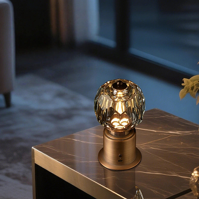 Amber Glow Crystal Soundbox Lamp Bluetooth Speaker