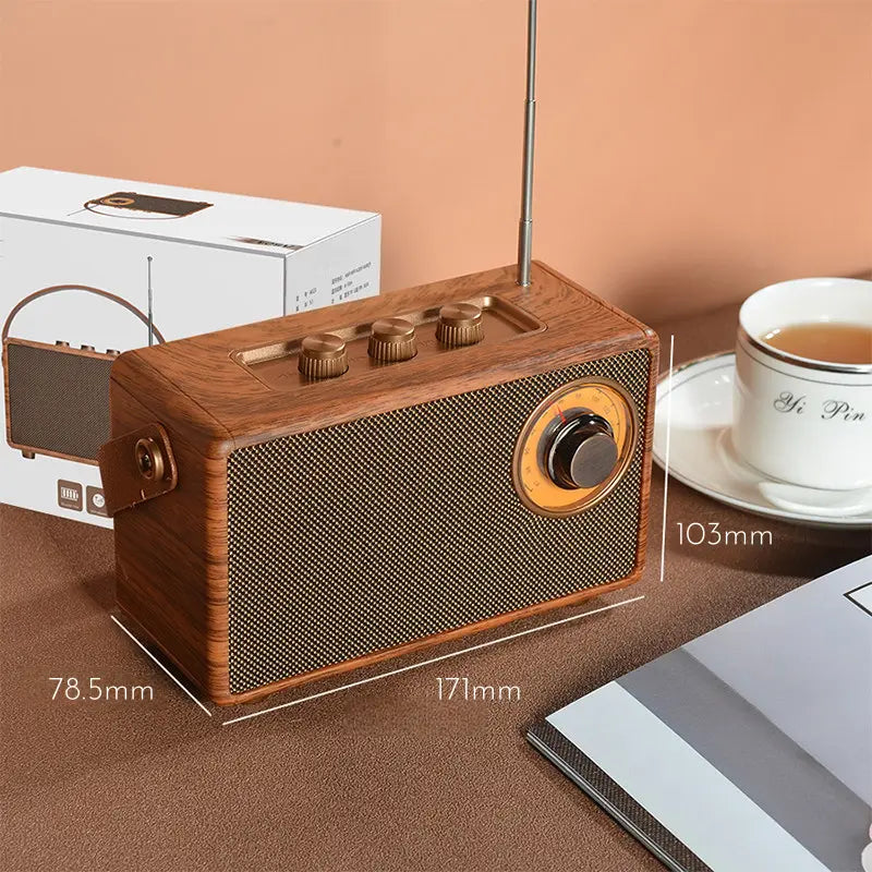 Classic Oak FM Bluetooth Speaker
