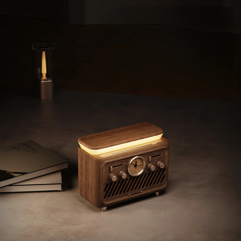 Vintage Wood Clock Sleep Bluetooth Speaker