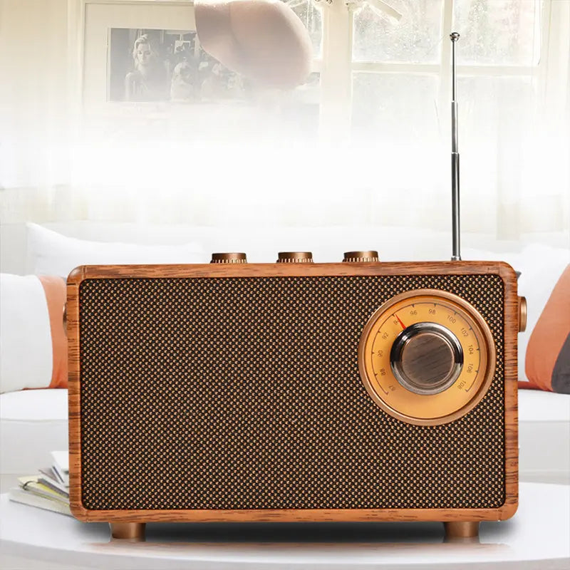 Classic Oak FM Bluetooth Speaker