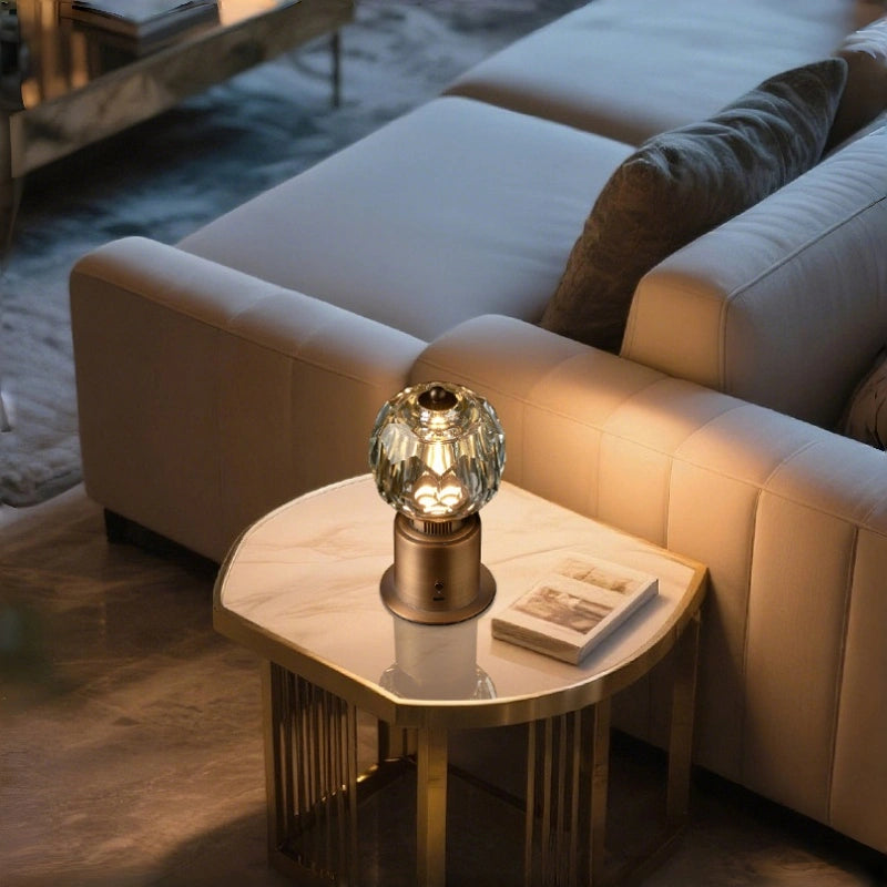 Amber Glow Crystal Soundbox Lamp Bluetooth Speaker